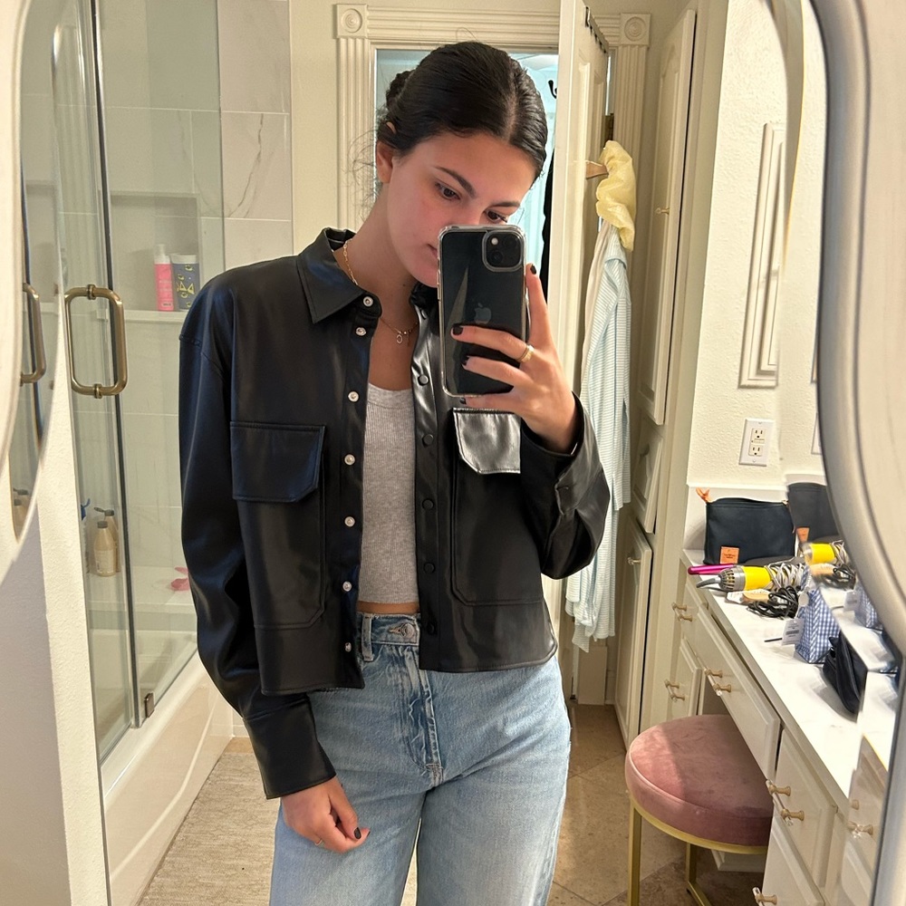 Zara leather shacket